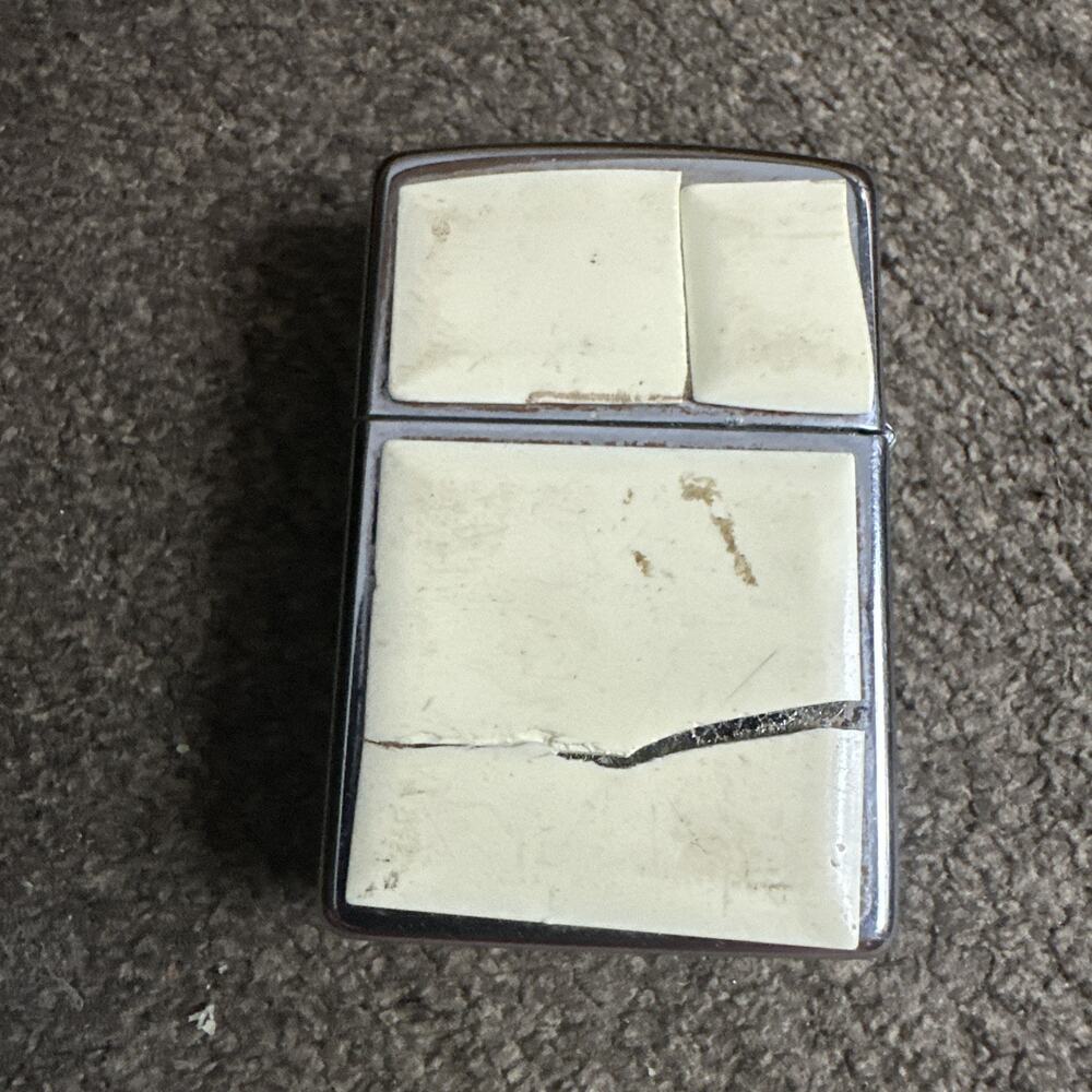 Zippo Lighter For Restoration Parts 1997 Scrimshaw Ship (Very worn)